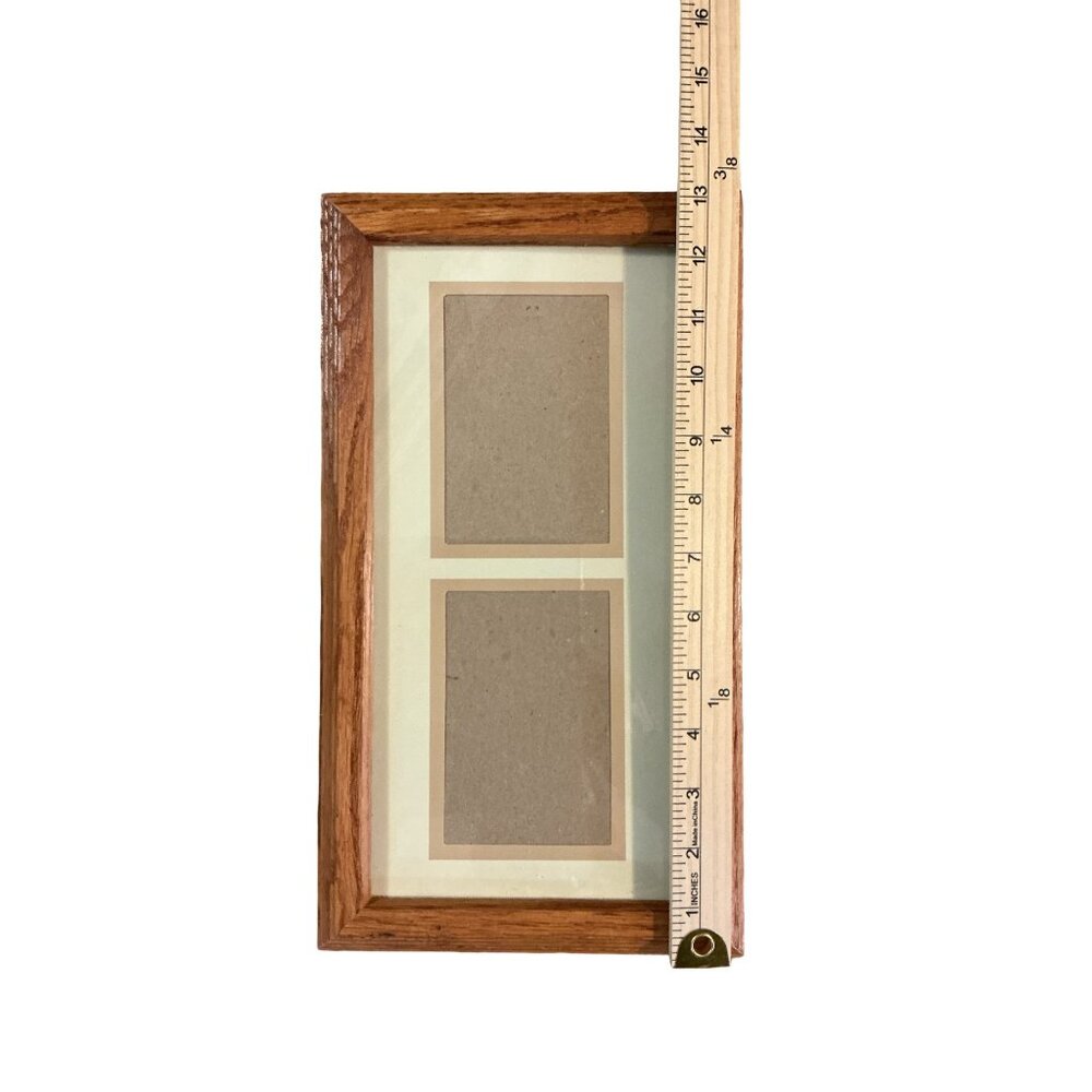 Set Of 3 Oak Picture Frames Varying Sizes With Glass Panels & Rustic Finish - Picture 5 of 10